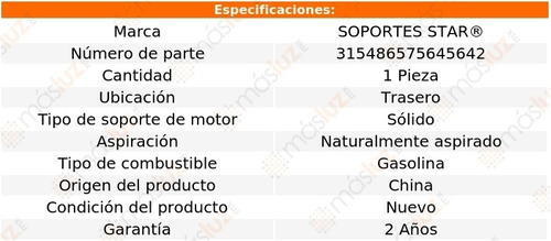 1) Soporte Motor Tras Fiat 600d 0.8l L4 62/67 Soportes Star Foto 2