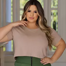 Cropped Plus Size Moda Feminina Confortável Elegante Xg