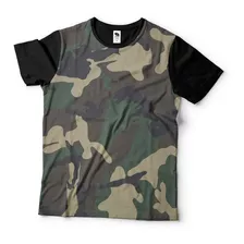 Camisa Camiseta Estampada Exército Camuflada Moda 