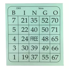 Cartela Bingo Free - Colorido- 100 Folhas - Unitário 10x11
