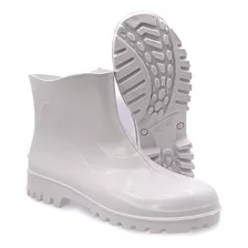 Bota Pvc Branca De Cano Curto