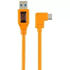 Cable De Angulo Recto Usb 3.0 A Usb-c De 20 , Color Naranja