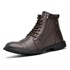 Bota Coturno Masculino Marrom Zíper Lateral Original Dubuy