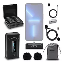 Movo Wmx-2-l Micrófono Inalámbrico Para iPhone Con Estuche D
