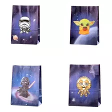 Bolsas De Papel Kraft Dulces Baby Yoda Pack De 12 Star Wars