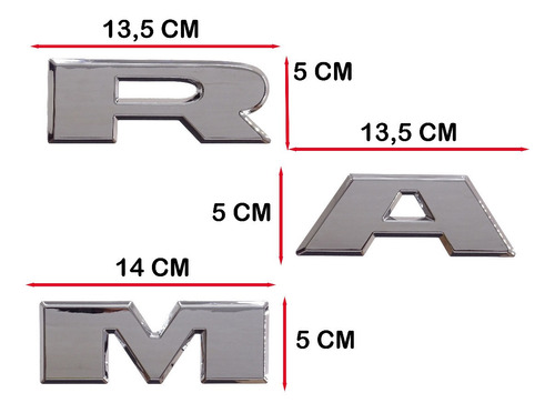 Logo Emblema Letras Cromadas Mscara Dodge Ram 2019 Foto 2