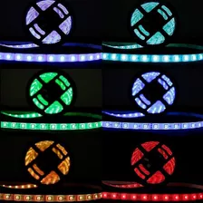 Fita Led 5050 Rgb Colorida 5mt 16 Cores + Fonte + Controle Cor Da Luz Rgb Tensão De Operação 12v Voltagem 12v