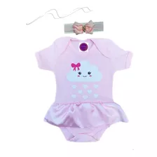 Kit Roupa Bebê Temático Mesversário Body Infantil + Laço Top