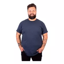 Camiseta Masculina Plus Size Básica Lisa Malha Premium