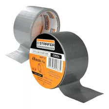 Fita Silver Tape Adesiva Fita Mágica Starfer - 48mm X 5 Mts Cor Cinza Liso