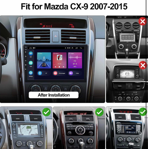Radio Android Carplay 2+32 Mazda Cx9 2007-2016 Foto 3