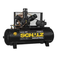 Compressor De Ar Elétrico Schulz Fort Msw 40/425 Trifásica 427l 10hp 220v/380v 60hz Preto-brilho