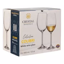 Jogo 6 Taças 450ml Agua Cristal Titanium Bohemia Cristalyte