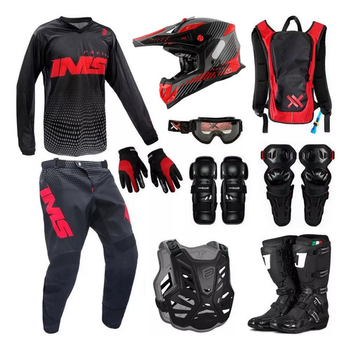 Kit Equipamento Infantil Completo Motocross Protork Amx