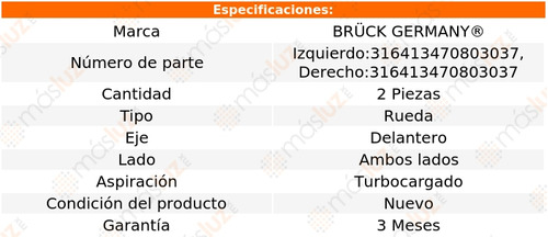 2- Mazas Rueda Delanteras Gti 2.0l 4 Cil 2005/2009 Bruck Foto 2