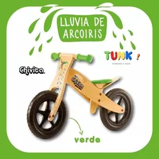Chivita Original Verde Bici Madera Sin Pedales Para Niños
