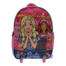 Mochila Con Rueda Barbie Escolar - Intek Color Rosa Claro