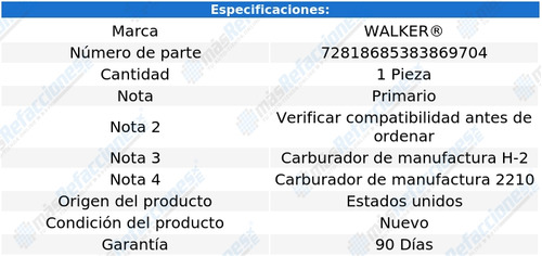 Flotador Del Carburador P25/p2500 Van V8 5.7l 1974 Walker Foto 2