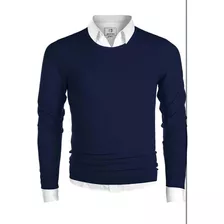 Sweater Finito Jersey Cuello Redondo De Hombre Colores New