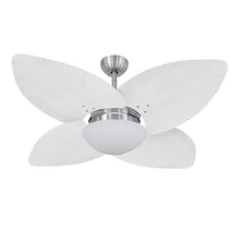 Ventilador De Teto Volare Escovado Dunamis Vidro Palmae 110v