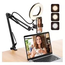 Brazo Extensible Con Soporte Para Celular Aro Luz Led Selfie