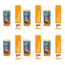 Pack X6 Jugo Tutti Naranja 200ml Sin Azucar Sin Tacc 