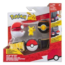 Set De Pokemón Original, Cinturón + Figura Y 2 Pokebolas