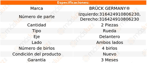 2- Mazas Rueda Delanteras Pointer 1.8l 4 Cil 1998/2005 Bruck Foto 2