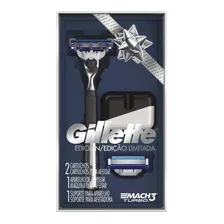 Kit Aparelho Gillette Mach3 Especial + 2 Cargas + Suporte