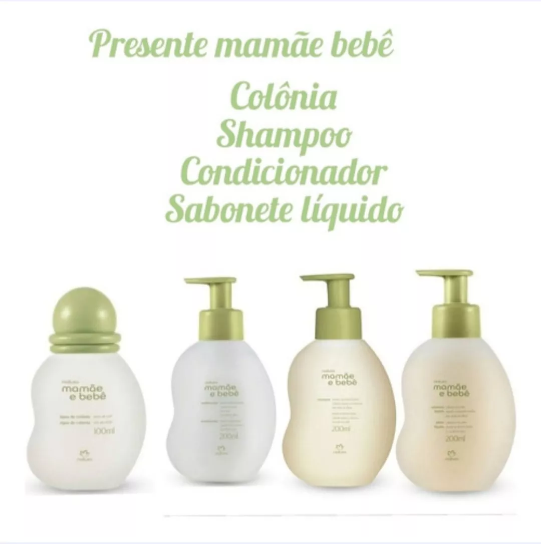 Kit Sabonete Líq+ Shampoo + Condi +colonia - Mamãe Bebê