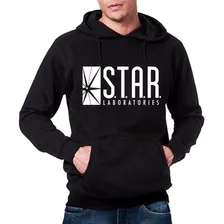 Sudadera Negra Gorro Hombre Star Lab Flash Laboratories