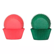 Forminha Papel Cupcake Vermelha E Verde Natal Nº0a Forneável