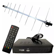 Kit Tv Digital Conversor Com Gravador E Antena Externa