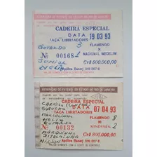 2 Ingresso Futebol Flamengo Taça Libertadores 1993 Raro