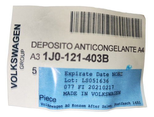 Deposito Anticongelante Jetta A4 2002-03-04 2.0/1.8t/1.9t Vw Foto 10