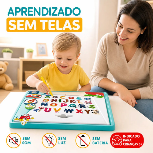 Brinquedo Pedagógico Alfabeto Magnético - Aprender Brincando - outra vista