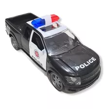 Camionete Controle Remoto Policia Bateria Recarregável 34cm Cor Preto E Branco