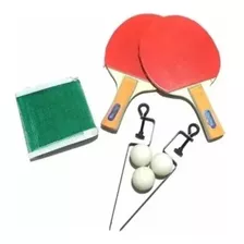 Set 2 Raquetas Paletas +3 Pelotas Ping Pong + Malla Comple