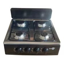 Cocina A Gas Encimera 4 Platos 4 Quemadores Portátil Hogar Color Negro