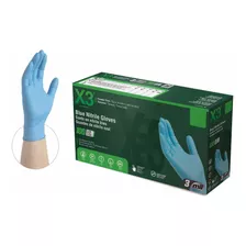 Guantes De Nitrilo Ammex X3, 100/caja, Desechables, Sin Pol.