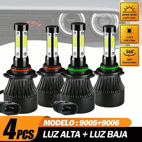 Kit Led Faros Automtico Para Dodge 12000lm High Y Baja Ligh Foto 2