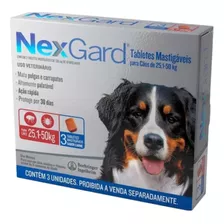 Nexgard Antipulgas E Carrapatos Para Cães De 25,1 A 50kg