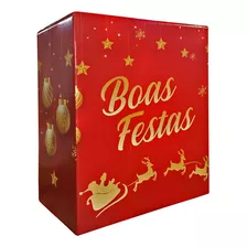 Cesta De Natal Caixa Boas Festas 26,5x16x32cm M 20 Unidades