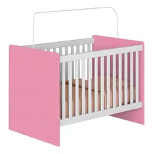 Cuna Madera Infantil Catatau Rosa Y Blanca