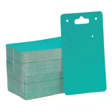 Tags Cartelas De Cordão E Brincos Tam. 6x11 Cm 200 Und. Cor Verde Tiffany