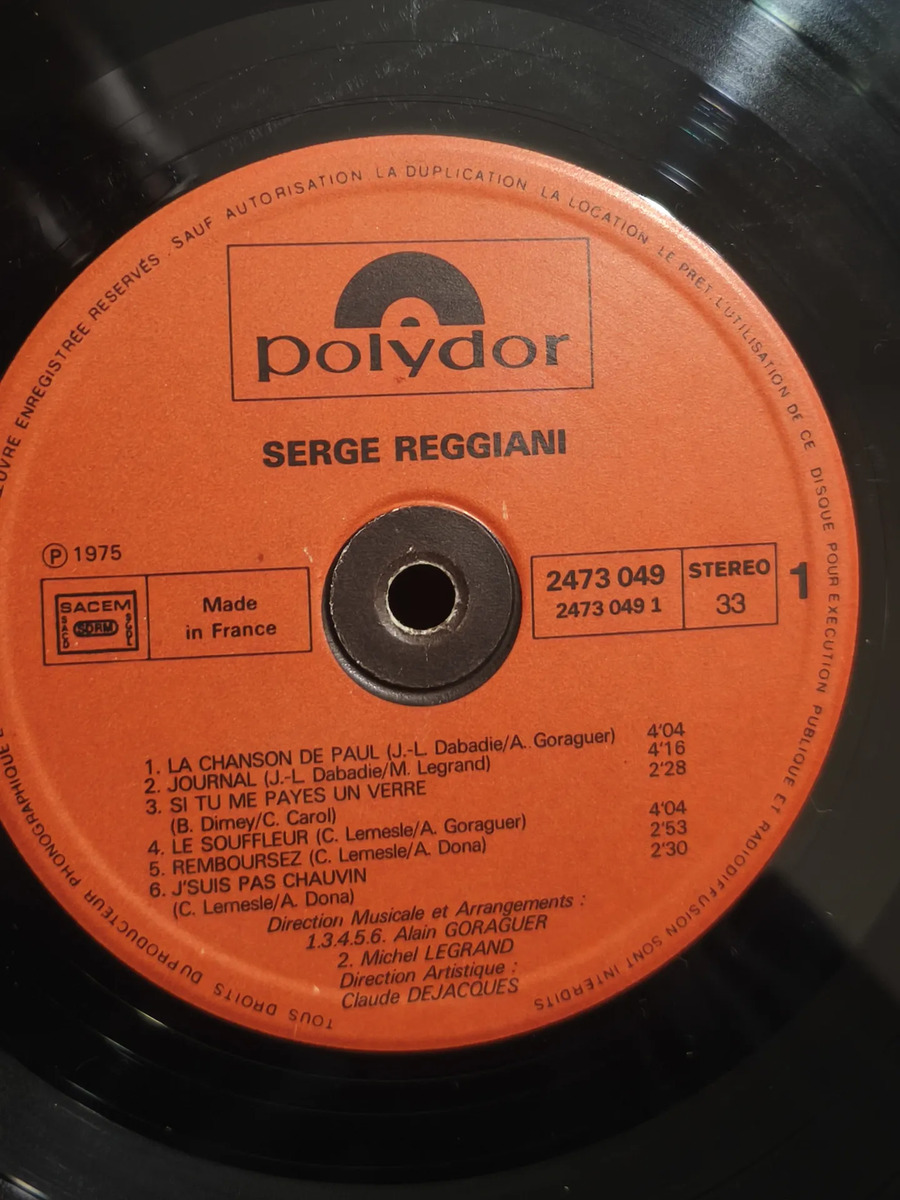 Serge Reggiani - Serge Reggiani - vinilo 1975