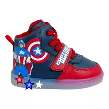 Tenis Bota Capitán América Con Luz Marvel