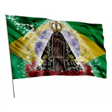 Bandeira Nossa Senhora Aparecida Fundo Brasil 100x145cm