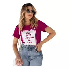 T-shirt Blusa Feminina Da Moda Blogueira Estampada Verão