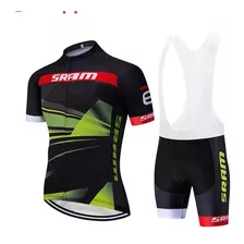 Conjunto Ciclismo Bretelle + Camisa Equipe Forro Gel Sram